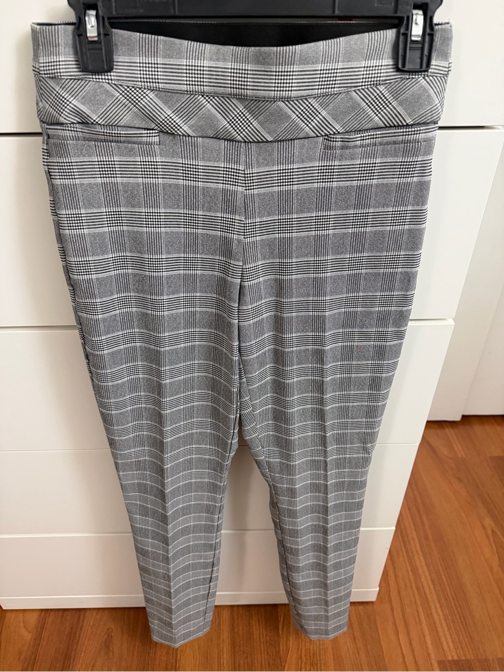 Plaid Gray Skinny Ankle Pants